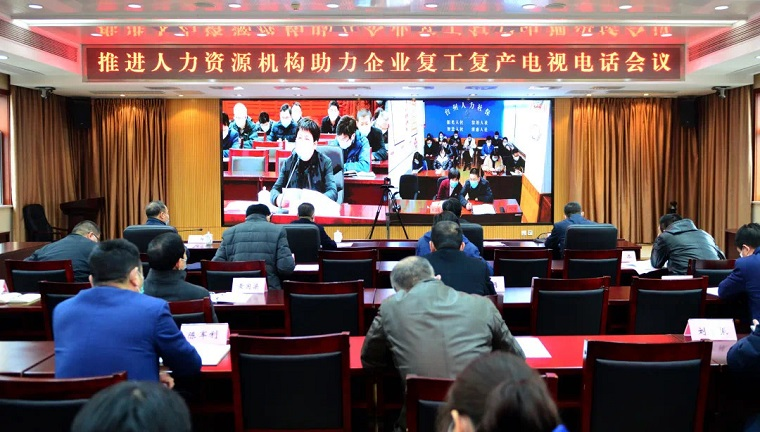 全省推进人力资源服务机构助力企业复工复产电视电话会议圆满召开